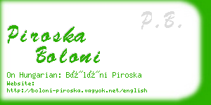 piroska boloni business card